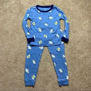 Carters Boys Light Blue Skiing Polar Bears 2 Piece Pajama Set Size 4T